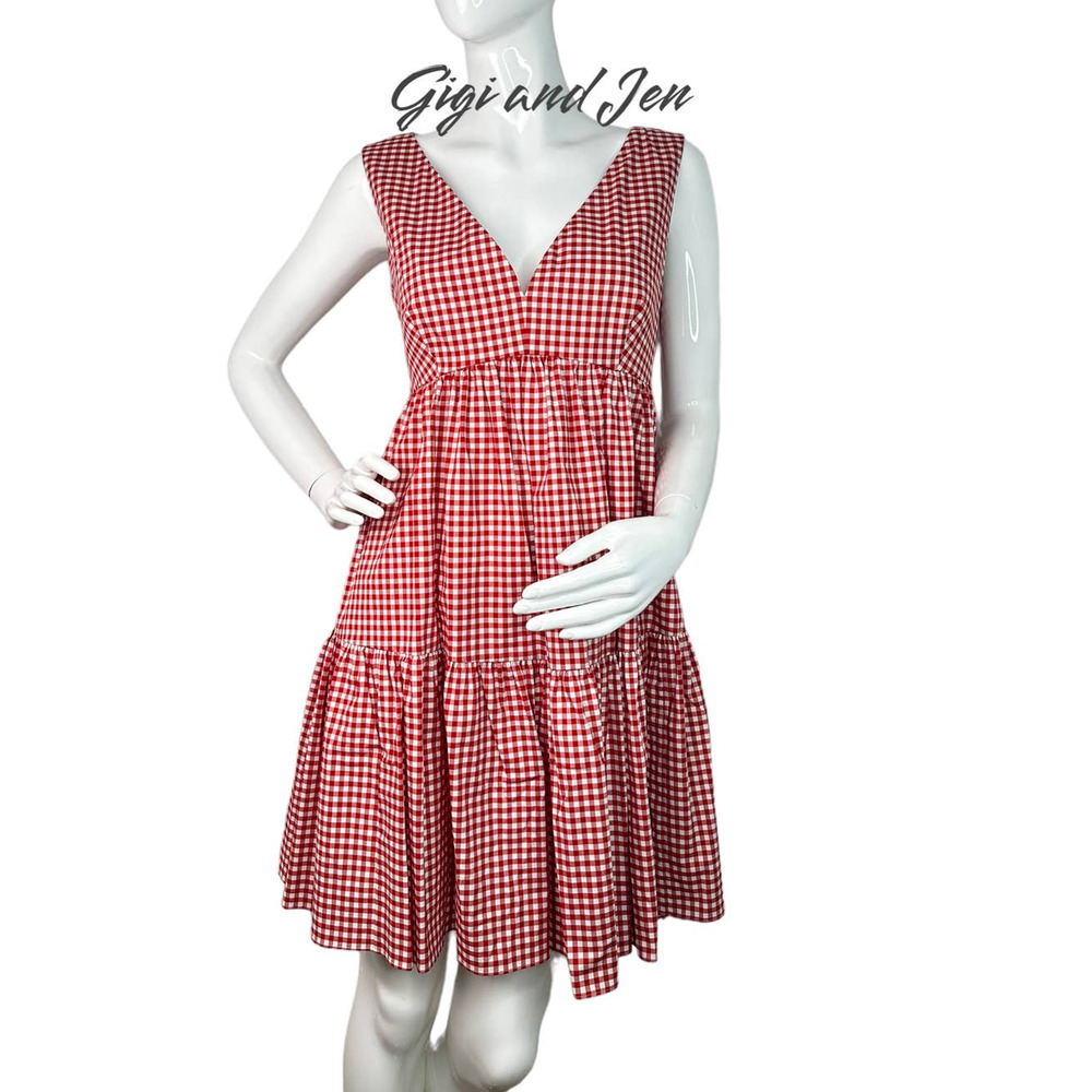 kate spade NY Women’s Mini Gingham Vineyard Dress, Lava Falls size 2
